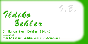 ildiko behler business card